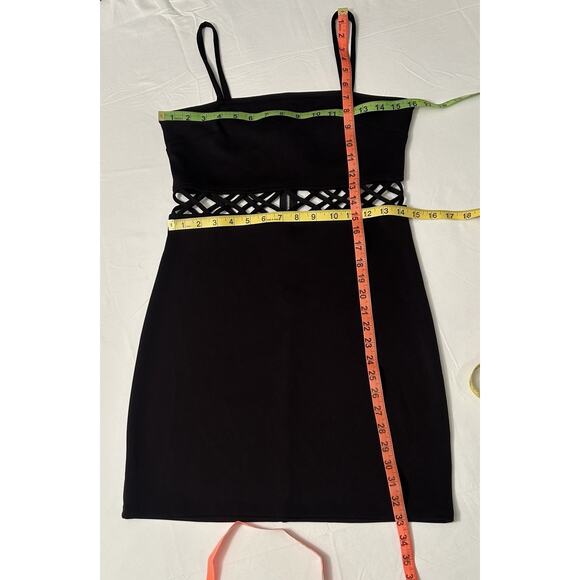 G By Guess Black Cut Out Mini Dress Size Medium Gothic Love Island Clubwear - Picture 3 of 5
